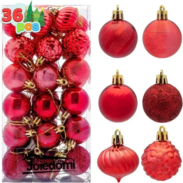 36pcs Red Shatterproof Christmas Ball Ornaments 1.57in 4 36pcs Red Shatterproof Christmas Ball Ornaments 1.57in - Image 2