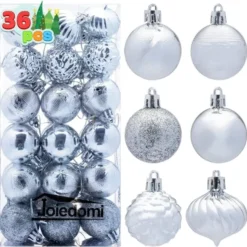36pcs Silver Christmas Balls Shatterproof 1.57in -Christmas Decorations Store 1.57 Silver Christmas Ball Ornaments 36Pcs 600x596 1