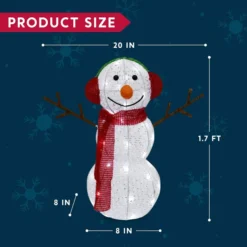 LED Light Up Yard Snowman With Earmuff Yard Light 1.7ft -Christmas Decorations Store 1.7ft Fabric Snowman Christmas Yard Lights 7 结果 600x600 1