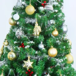 10 Pcs Christmas Assorted Ornaments With A Star Tree Topper Gold, Silver & White -Christmas Decorations Store 10 Pcs Christmas Assorted Ornaments with a Star Tree Topper Gold Silver amp White 2 1 600x600 1