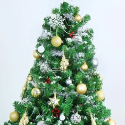 10 Pcs Christmas Assorted Ornaments With A Star Tree Topper Gold, Silver & White -Christmas Decorations Store 10 Pcs Christmas Assorted Ornaments with a Star Tree Topper Gold Silver amp White 2