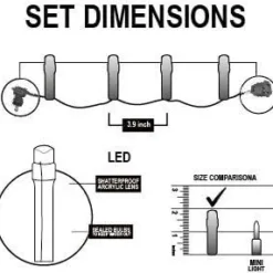 100 Warm White Christmas String Lights 42.3ft -Christmas Decorations Store 100 Count Christmas LED Warm Lights 7