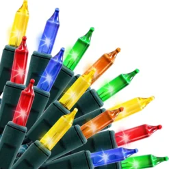 100 LED Multi Color Christmas Lights 19.35ft -Christmas Decorations Store 100 Count Multi Color Christmas Lights 3 result 600x615 1