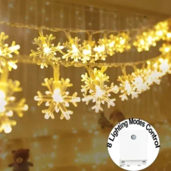 100 LED Snowflake Christmas Lights 35.9ft -Christmas Decorations Store 100 LED Christmas Snowflake String Lights 2 result result 600x600 1