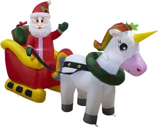 6ft Inflatable LED Unicorn Pulling Santa's Sleigh 5 6ft Inflatable LED Unicorn Pulling Santa's Sleigh -Christmas Decorations Store 10 d9fdc8b5 beea 47d1 a9b5 d7ea6b1ef416 600x485 1