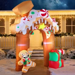 10ft Christmas Inflatable Gingerbread House 11 10ft Christmas Inflatable Gingerbread House -Christmas Decorations Store 10ft Christmas Inflatable Gingerbread House 5 600x600 1