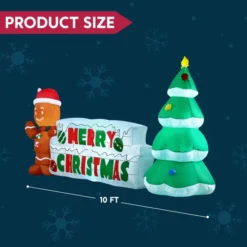 10ft Gingerbread Man Christmas Inflatable -Christmas Decorations Store 10ft Gingerbread Man Christmas Inflatable 1 600x600 1