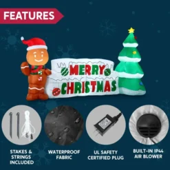 10ft Gingerbread Man Christmas Inflatable -Christmas Decorations Store 10ft Gingerbread Man Christmas Inflatable 4 600x600 1