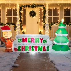 10ft Gingerbread Man Christmas Inflatable -Christmas Decorations Store 10ft Gingerbread Man Christmas Inflatable 6 scaled 600x600 1