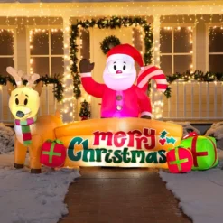 10ft LED Inflatable Santa Merry Christmas Sign