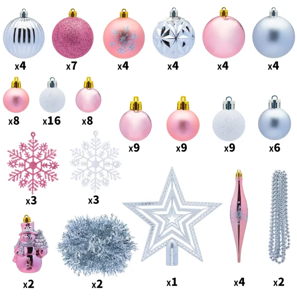 110pcs Rose Gold And White Christmas Ornament Balls 4 110pcs Rose Gold And White Christmas Ornament Balls - Image 2