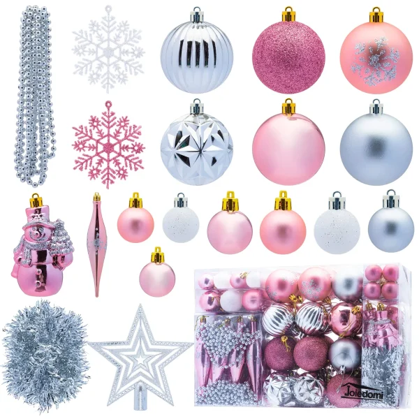 110pcs Rose Gold And White Christmas Ornament Balls 5 110pcs Rose Gold And White Christmas Ornament Balls - Image 3