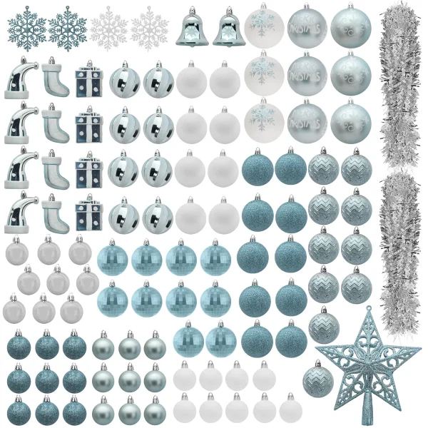 112pcs Baby Blue And White Christmas Ornaments 4 112pcs Baby Blue And White Christmas Ornaments - Image 2
