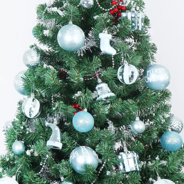 112pcs Baby Blue And White Christmas Ornaments 3 112pcs Baby Blue And White Christmas Ornaments