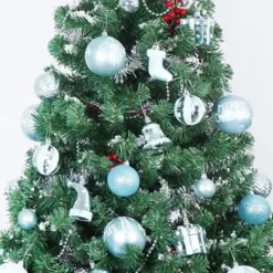 112pcs Baby Blue And White Christmas Ornaments