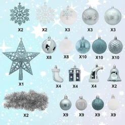 112pcs Baby Blue And White Christmas Ornaments -Christmas Decorations Store 112pcs Baby Blue and White Christmas Ornaments 3 600x600 1