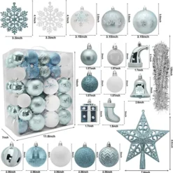 112pcs Baby Blue And White Christmas Ornaments -Christmas Decorations Store 112pcs Baby Blue and White Christmas Ornaments 6 600x603 1