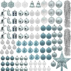 112pcs Baby Blue And White Christmas Ornaments -Christmas Decorations Store 112pcs Baby Blue and White Christmas Ornaments 7 600x609 1