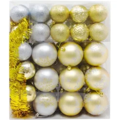 112pcs Gold And Silver Christmas Ornament Balls -Christmas Decorations Store 112pcs Gold and Silver Christmas Ornament Balls 1