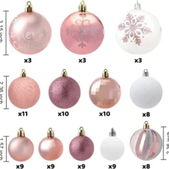 112pcs Rose Gold And White Christmas Ball Ornaments -Christmas Decorations Store 112pcs Rose Gold and White Christmas Ball Ornaments 3 600x589 1
