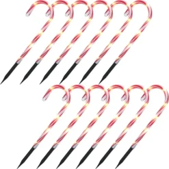 12pcs Christmas Candy Cane Pathway Lights Markers 12in 11 12pcs Christmas Candy Cane Pathway Lights Markers 12in -Christmas Decorations Store 12 Christmas Candy Cane Pathway Markers Lights with Stake12 Pack 4 result 600x602 1