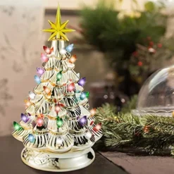 12in Prelit Tabletop Gold Ceramic Christmas Tree -Christmas Decorations Store 12 Gold Ceramic Christmas Tree 4 result