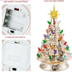 12in Prelit Tabletop Gold Ceramic Christmas Tree -Christmas Decorations Store 12 Gold Ceramic Christmas Tree 6 result 600x620 1