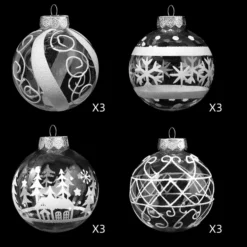 12pcs White Plastic Christmas Clear Ornament Balls 3.15in -Christmas Decorations Store 12 Pcs Christmas Ball Ornaments White and Clear 2 result 600x600 1