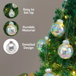 12pcs Christmas Clear Fillable Ornaments 2.36in -Christmas Decorations Store 12 Pcs Chrome Christmas Ornaments 2 8 600x600 1