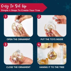 12pcs Transparent Christmas Ball Ornament 15in -Christmas Decorations Store 12 Pcs Clear Ornaments with White Gold Print 15in 2 600x600 1