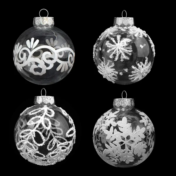 12pcs Clear Christmas Balls 3.15in 3 12pcs Clear Christmas Balls 3.15in