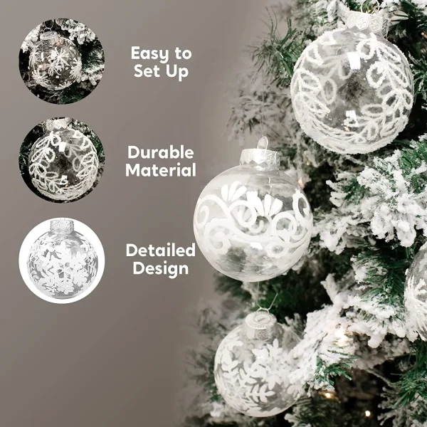 12pcs Clear Christmas Balls 3.15in 6 12pcs Clear Christmas Balls 3.15in - Image 4