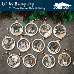 12pcs Wooden Reindeer Christmas Ornaments 12 12pcs Wooden Reindeer Christmas Ornaments -Christmas Decorations Store 12 Pcs Wooden Reindeer Hanging Ornaments 1 600x600 1