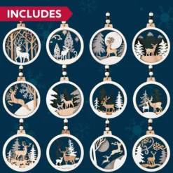 12pcs Wooden Reindeer Christmas Ornaments 13 12pcs Wooden Reindeer Christmas Ornaments -Christmas Decorations Store 12 Pcs Wooden Reindeer Hanging Ornaments 5 600x600 1