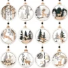 12pcs Wooden Reindeer Christmas Ornaments -Christmas Decorations Store 12 Pcs Wooden Reindeer Hanging Ornaments 6 600x599 1