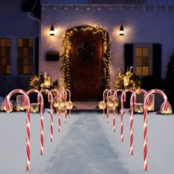 12pcs Christmas Candy Cane Pathway 17in