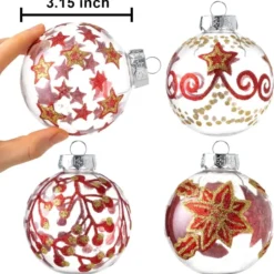 12pcs Assorted Christmas Clear Ornament Balls 3.15in 10 12pcs Assorted Christmas Clear Ornament Balls 3.15in -Christmas Decorations Store 12Pcs Christmas Transparent Ball Ornaments with Red and Gold Print 3.15in 3 result 600x614 1