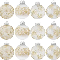 12pcs Gold Print Transparent Christmas Ball Ornaments 3.15in 10 12pcs Gold Print Transparent Christmas Ball Ornaments 3.15in -Christmas Decorations Store 12Pcs Gold Print Transparent Ball Ornaments 3.15in 3 result 600x578 1