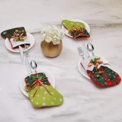 12pcs Mini Christmas Stockings With Jingle Bells 6in -Christmas Decorations Store 12Pcs Mini Christmas Stockings Bells 6in 7 600x600 1