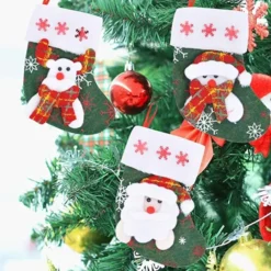 12pcs 3D Mini Christmas Stockings W/ Snowflakes 6in -Christmas Decorations Store 12Pcs Mini Christmas Stockings Patches 6in 3 600x600 1