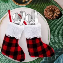 12pcs Mini Red Black Christmas Plaid Stockings 5in 11 12pcs Mini Red Black Christmas Plaid Stockings 5in -Christmas Decorations Store 12Pcs Red Black Buffalo Plaid Christmas Stockings 5in 4 result 600x600 1