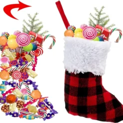 12pcs Mini Red Black Christmas Plaid Stockings 5in 12 12pcs Mini Red Black Christmas Plaid Stockings 5in -Christmas Decorations Store 12Pcs Red Black Buffalo Plaid Christmas Stockings 5in 5 result 600x576 1