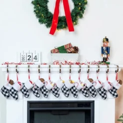12pcs Buffalo Plaid Christmas Stockings Decoration 5in -Christmas Decorations Store 12Pcs White Black Buffalo Plaid Christmas Stockings 5in 3 result 1024x1024 1 600x600 1
