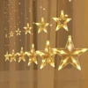 12pcs 138 LED Warm White Star String Lights