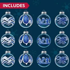 12pcs Blue And White Clear Christmas Ball Ornaments -Christmas Decorations Store 12pcs Blue and White Clear Christmas Ball Ornaments 7 结果 1