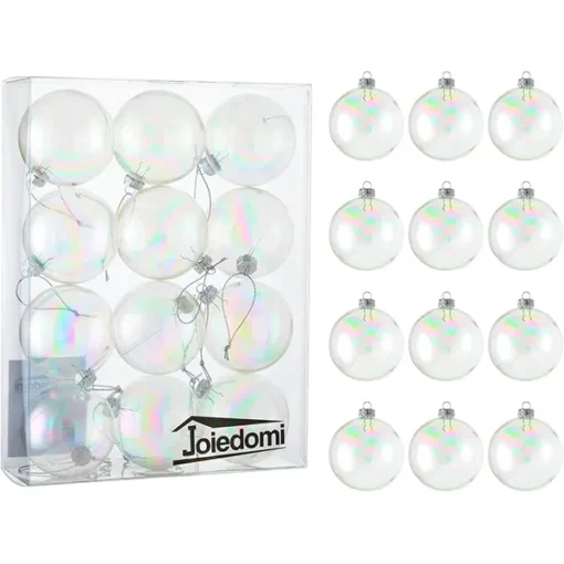 12pcs Clear Plastic Christmas Ball Ornaments 4 12pcs Clear Plastic Christmas Ball Ornaments -Christmas Decorations Store 12pcs Clear Plastic Christmas Ball Ornaments 1