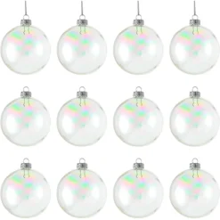 12pcs Clear Plastic Christmas Ball Ornaments 8 12pcs Clear Plastic Christmas Ball Ornaments -Christmas Decorations Store 12pcs Clear Plastic Christmas Ball Ornaments 2