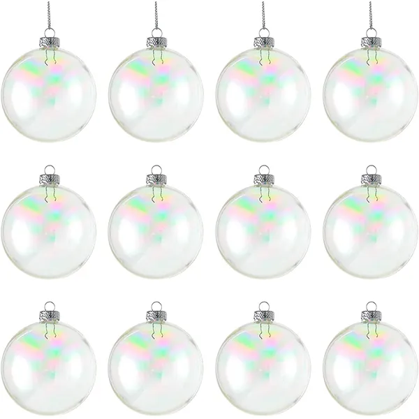 12pcs Clear Plastic Christmas Ball Ornaments 4 12pcs Clear Plastic Christmas Ball Ornaments - Image 2