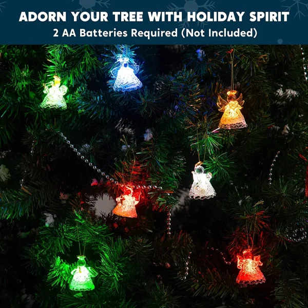 12pcs LED Spun Glass Angel Christmas Ornaments 5 12pcs LED Spun Glass Angel Christmas Ornaments - Image 3