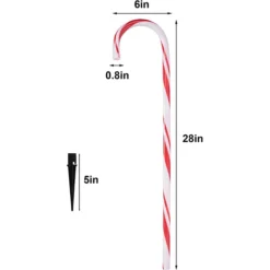 12pcs Thick Red And White Candy Cane Pathway Lights 28in 10 12pcs Thick Red And White Candy Cane Pathway Lights 28in -Christmas Decorations Store 12pcs Thick Red and White Candy Cane Pathway Lights 28in 1